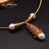 Natural Fresh Water Pearl Gothic Choker Necklace For Women