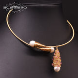 Natural Fresh Water Pearl Gothic Choker Necklace For Women