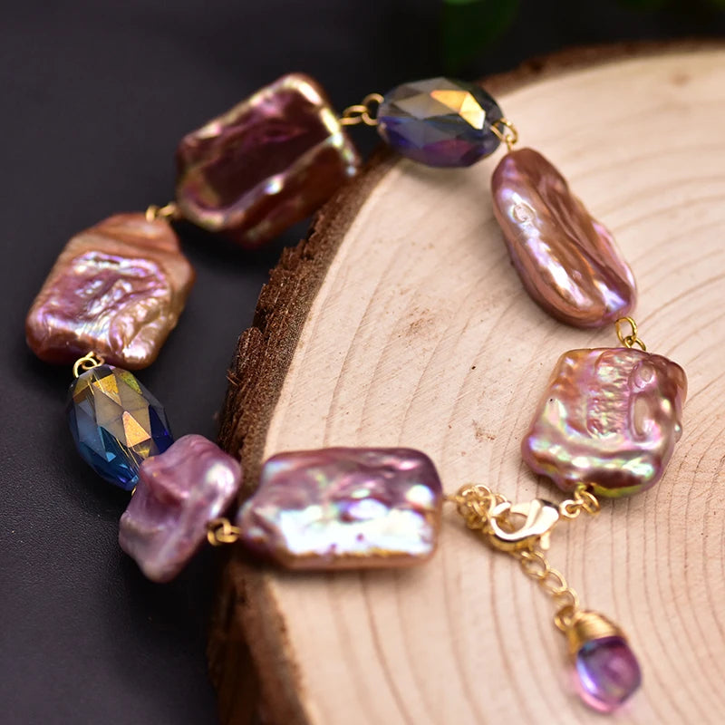 Colorful Baroque Pearls Adjustable Bracelets Wedding Jewelry
