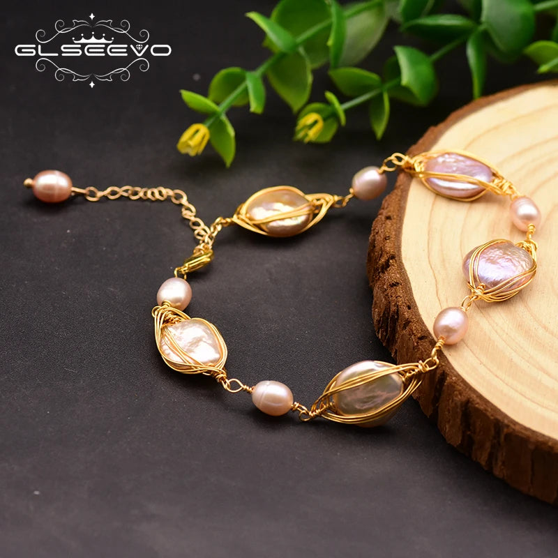 Natural Purple Pearl Adjustable Bracelet Fine Jewelry