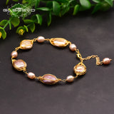 Natural Purple Pearl Adjustable Bracelet Fine Jewelry