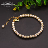 GLSEEVO Pearl Bracelet for Women Gift Adjustable Bangle Fine Jewelry