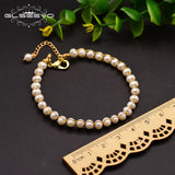 GLSEEVO Pearl Bracelet for Women Gift Adjustable Bangle Fine Jewelry
