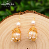 GLSEEVO Fresh Water Pearl Women Party Dangle Earrings