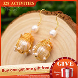 GLSEEVO Fresh Water Pearl Women Party Dangle Earrings