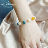 Fresh Water Pearl Jade Kyanite Bracelet Women Jewelry GB0202