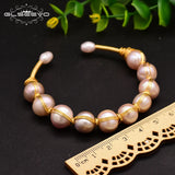Natural Purple Pearl Open Bangle Wedding Jewelry GB0117