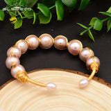 Natural Purple Pearl Open Bangle Wedding Jewelry GB0117