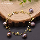 Vintage Pearl Bracelet with 18k Plated Copper
