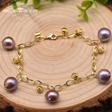 Vintage Pearl Bracelet with 18k Plated Copper
