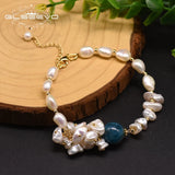 Freshwater Pearl Kyanite Bracelet Wedding Party Jewelry
