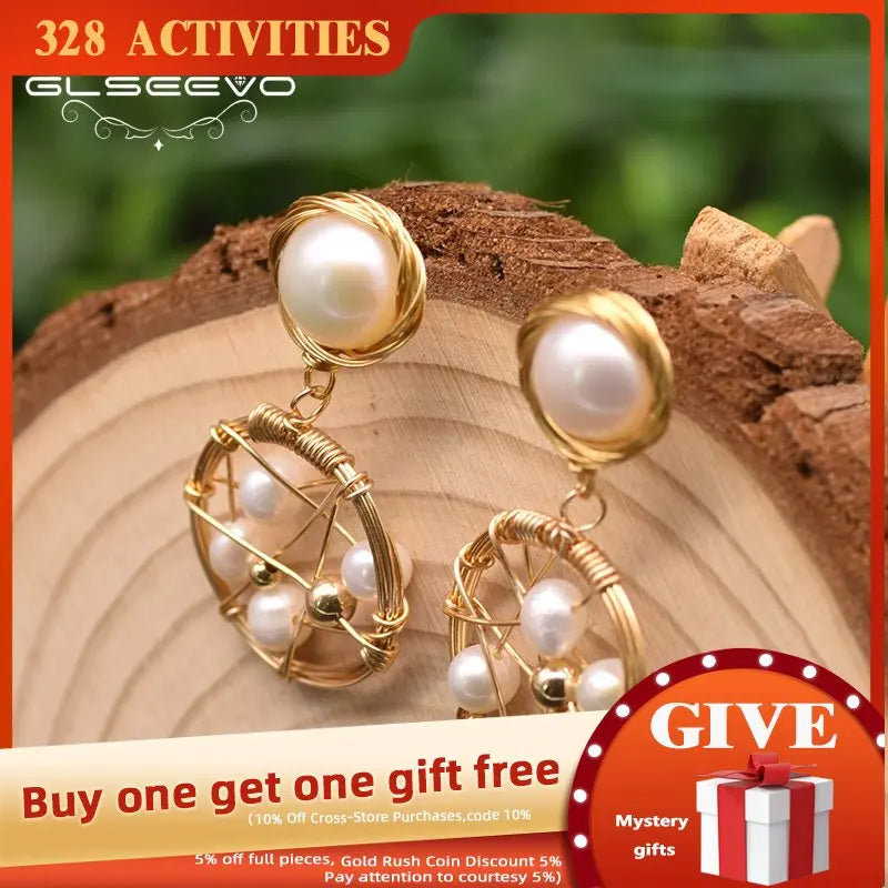 Pearl Charm Drop Earrings for Women GE0968
