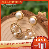 Pearl Charm Drop Earrings for Women GE0968