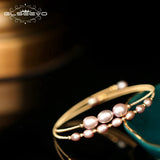 Natural Fresh Water Pearl Adjustable Bangle for Women