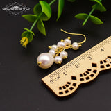 GLSEEVO Fresh Water Pearl Dangle Earrings Wedding Gift GE0658