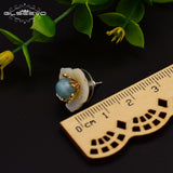 Natural Amazonite Stone Stud Earrings for Women GE0612