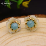 Natural Amazonite Stone Stud Earrings for Women GE0612