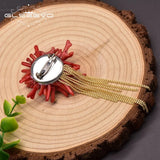 Baroque Pearl Brooch Coral Flower Jewelry