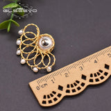 Baroque Pearl Earrings 925 Silver Wedding Jewelry GE0997A