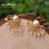 Baroque Pearl Earrings 925 Silver Wedding Jewelry GE0997A