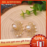 Baroque Pearl Earrings 925 Silver Wedding Jewelry GE0997A
