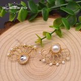 Baroque Pearl Earrings 925 Silver Wedding Jewelry GE0997A