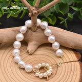GLSEEVO Baroque Pearl Bracelet Charm Bangle Gift GB0942