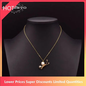 GLSEEVO Fresh Water Pearl Butterfly Necklace Silver 925 GN0131