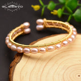 GLSEEVO Purple Pearl Bangle For Women Party Gift