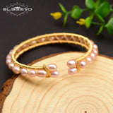 GLSEEVO Purple Pearl Bangle For Women Party Gift