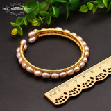 GLSEEVO Purple Pearl Bangle For Women Party Gift