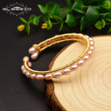 GLSEEVO Purple Pearl Bangle For Women Party Gift