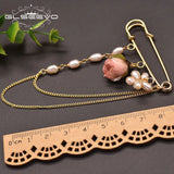 Freshwater Pearl Brooch Engagement Rose Flower Tassel Sweet Jewelry