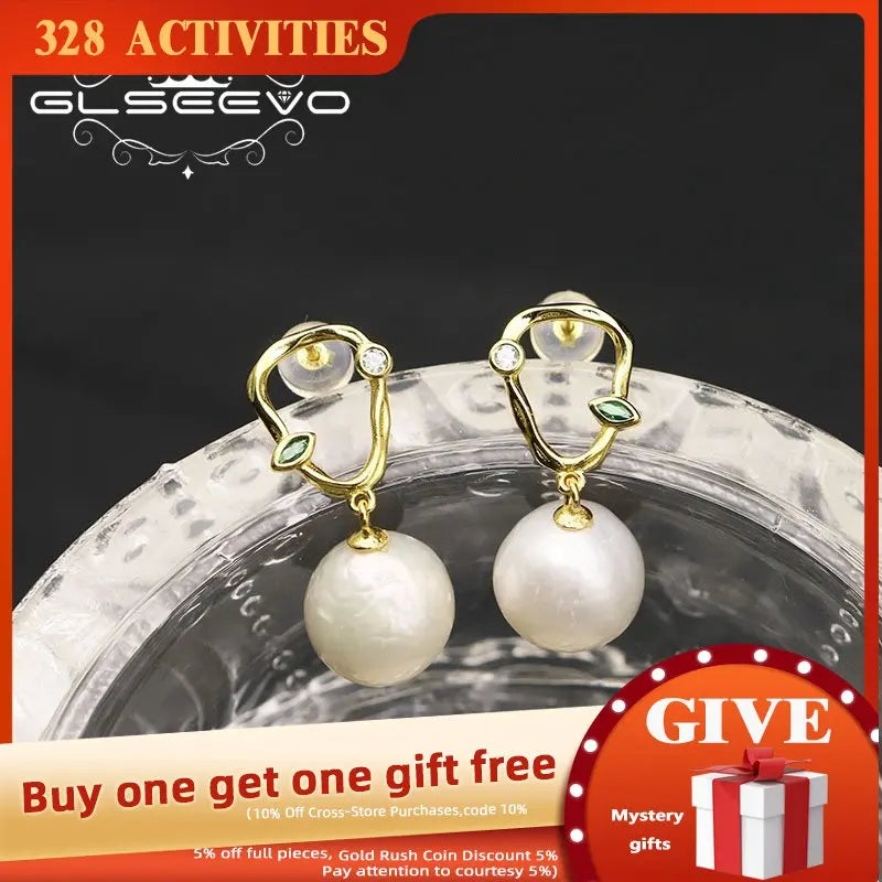 Natural Freshwater Pearl Pendant Earrings GE1067