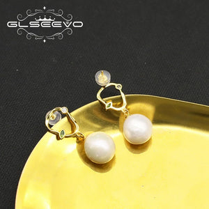 Natural Freshwater Pearl Pendant Earrings GE1067
