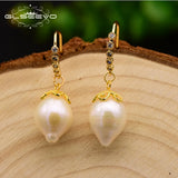 GLSEEVO Pearl Drop Earrings Birthday Dangle Earrings Jewelry GE0582