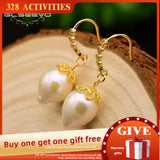 GLSEEVO Pearl Drop Earrings Birthday Dangle Earrings Jewelry GE0582