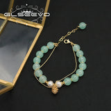 Pinecone Verdure Natural Pearls Woman Adjustable Bracelet Retro Classic