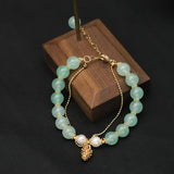 Pinecone Verdure Natural Pearls Woman Adjustable Bracelet Retro Classic