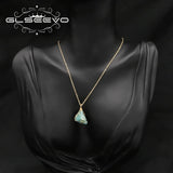 Pink Crystal Irregular Pendant Necklace For Woman Art Necklaces