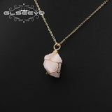 Pink Crystal Irregular Pendant Necklace For Woman