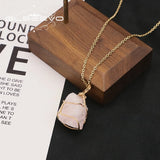 Pink Crystal Irregular Pendant Necklace For Woman