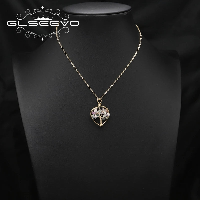 Pink Crystal Irregular Pendant Necklace For Woman