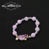 Pink Crystal Natural Pearls Women's Bracelet Art Jewelry