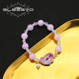 Pink Crystal Natural Pearls Women's Bracelet Art Jewelry