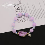 Pink Crystal Natural Pearls Women's Bracelet Art Jewelry
