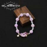 Pink Crystal Natural Pearls Women's Bracelet Art Jewelry
