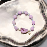 Pink Crystal Natural Pearls Women's Bracelet Art Jewelry