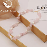 Pink Crystal Pearls Necklace High Jewelry Elegant Art Women's Accessories