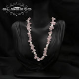 Pink Crystal Pearls Necklace High Jewelry Elegant Art Women's Accessories